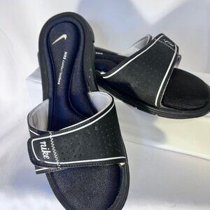 Nike Comfort Footbed Slip On Velcro Closure-Women's Size 9-Black/White-Memory